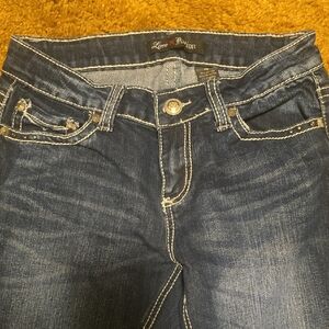 Love Nation Sz 4 Blue Jeans with Embellished Wings On Back Pockets.